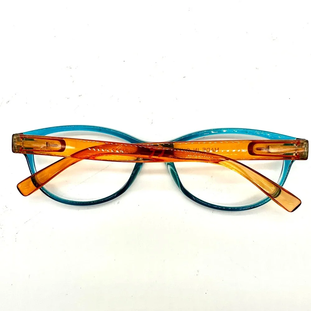 Peepers RP4072 Reading Glasses +1.75 Teal Blue and Orange Two Tone with Case